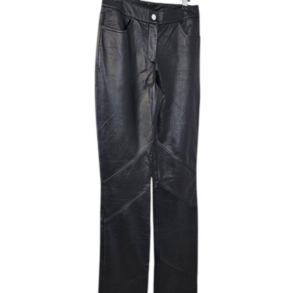 St. John Sport Vintage 100% Leather Straight Boot Pant, TALL INSEAM, Size 6, NWT - Picture 8 of 10